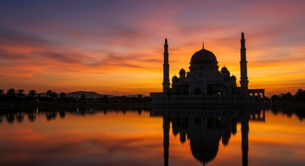 Fototapeta premium Majestic mosque at sunrise