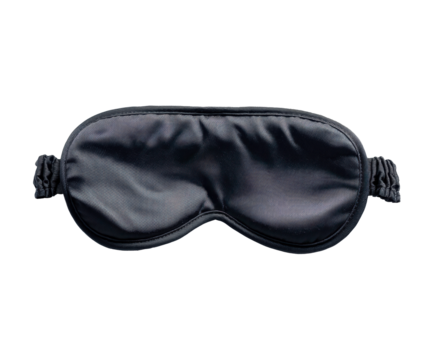 Comfortable black sleep mask for restful nights and relaxation, cut out transparent