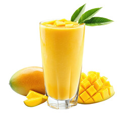Tropical Smoothie With Mango Backdrop isolated on a transparent backgroun