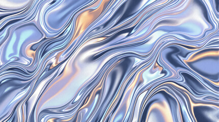 Obraz premium Liquid Metal Swirl: A mesmerizing abstract artwork showcasing a flowing, rippling liquid metal texture, with cool tones and dynamic movement creating a sense of elegance and sophistication.