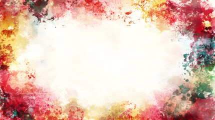 Obraz premium A vibrant abstract watercolor background bursting with red, yellow, and hints of blue, perfect for creative projects.