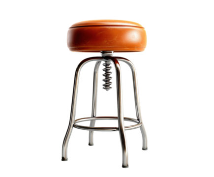 Modern bar stool with padded seat for stylish interiors, cut out transparent