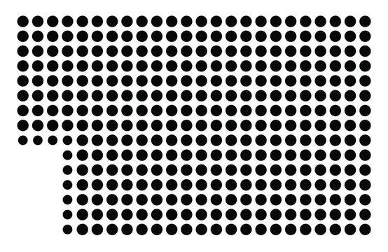 Symbol Map Of the County Alcorn (Mississippi, US) showing the County with a few black dots