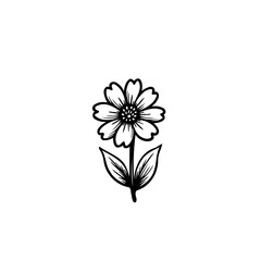 Minimalistic floral outline art creating a simple yet elegant design element