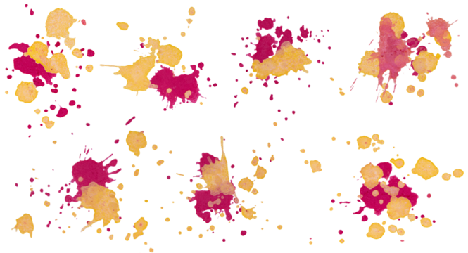 watercolor splatter collection isolated on white or transparent background. png image