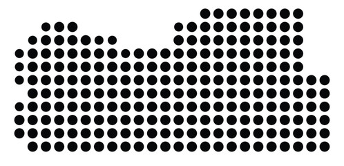 Symbol Map Of the County Tate (Mississippi, US) showing the County with a few black dots