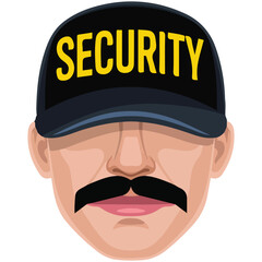 Security guard face icon isolated vector illustration