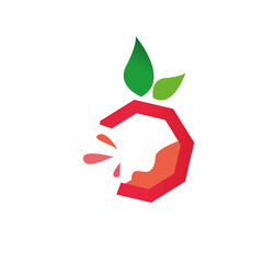 Apple Juice Logo Illustration – Fresh Fruit Drink Branding Icon
