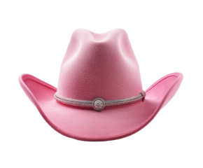 Stylish pink cowboy hat for fun events and celebrations, cut out transparent