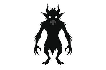 Mysterious Shadow Creature: A chilling silhouette of a shadowy figure, its ominous form and menacing posture hinting at darkness and hidden dangers, shrouded in mystery.