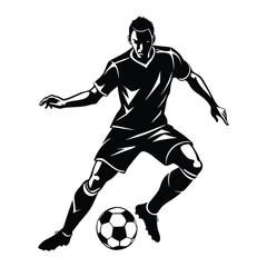 Naklejka premium Soccer Player Silhouette Vector Design Template Illustration