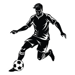 Naklejka premium Soccer Player Silhouette Vector Design Template Illustration