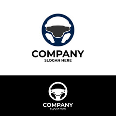 steering wheel automotive vector logo design