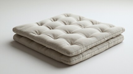 Square beige cushion, stacked