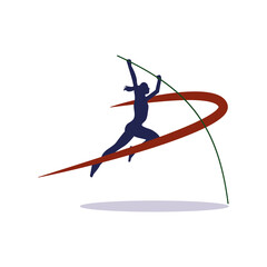 “Female Pole Vault Athlete – Sports Action Illustration”
