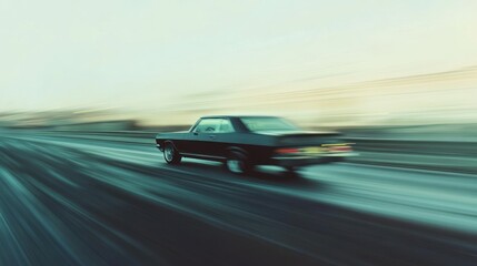 Obraz premium Vintage car on a highway