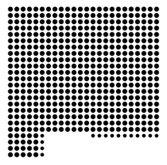 Symbol Map Of the County Shelby (Missouri, US) showing the County with a few black dots