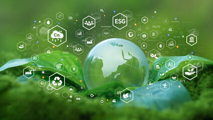 ESG Concepts for Environment, Society and Governance in Sustainable and Ethical Business Operations and Net Zero Carbon Emissions Technology Environment Organization Sustainable Development Environmen