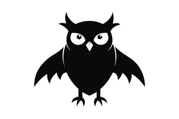 Fierce Owl Silhouette: A striking, bold black silhouette of an owl with wings spread, conveying a sense of power and vigilance.