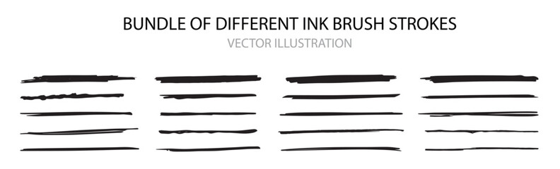 Big bundle of different ink brush strokes: grunge badge brush, rectangle brush, square brush. Dirty watercolor texture, box, frame, grunge background, splash. Grungy painted lines brushes collection. 