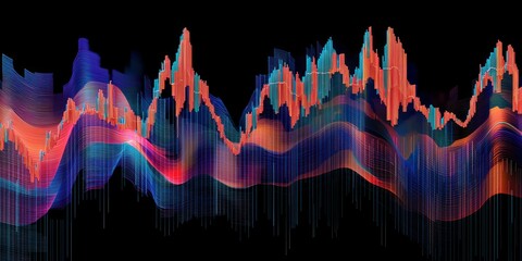 Transparent PNG of financial chart displaying market performance and trade trends Stock photo