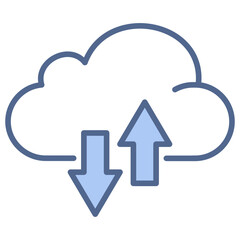 Cloud Storage Blue Icon