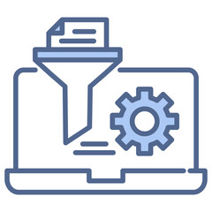 Data Filtering Blue Icon