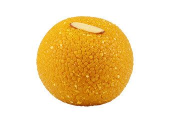 Single Motichoor Ladoo Indian Sweet Isolated on Transparent 