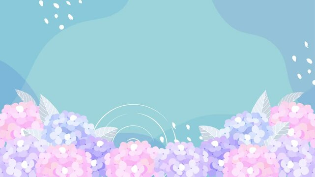 紫陽花のイラストのループ動画2