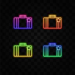 simple work bag icon vector. neon style. business bag. portfolio folder documents isolated icon vector illustration