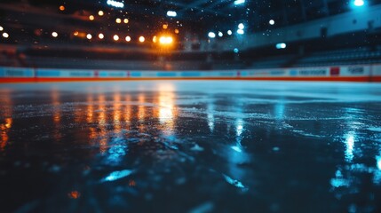 Obraz premium Ice rink interior night