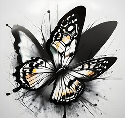 black and white butterfly