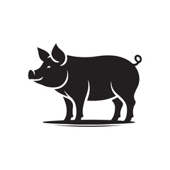 Elegant Pig Silhouette Icons and Logos in Vector Format pig face logo, pig head, icon, logo, Vector illustration, The best of pig Silhouette icon, pig head logo vector, black and white logo