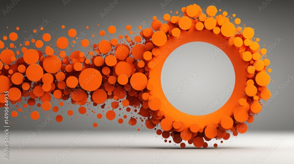 Poster vibrant orange circle representing real-time consumption patterns in ai visualizer concept for data 