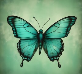butterfly on a green background