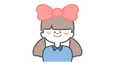 大きな赤色のりぼんをつけた人　ツインテールの女の子