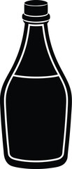 Bold Black Mustard Bottle Silhouette for BBQ and 4th of July Designs