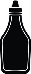 Mustard Bottle Silhouette Bold Black BBQ Icon for 4th of July Designs