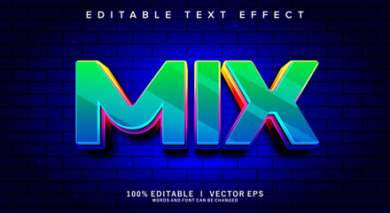 Printmix 3d vector text effect with modern style design