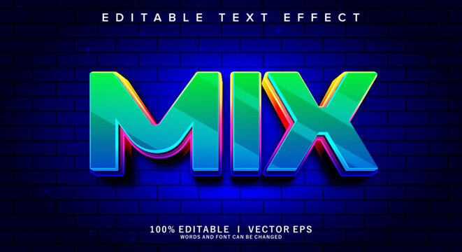 Printmix 3d vector text effect with modern style design