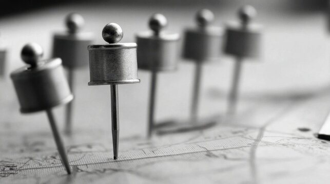 Colorful pins strategically placed on a map representing global remittance ecosystem and migration patterns for tracking