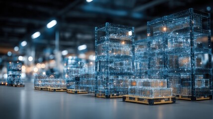 Naklejka premium A bunch of cages depicting real-time retail technology shock monitor icon concept for data tracking and analysis