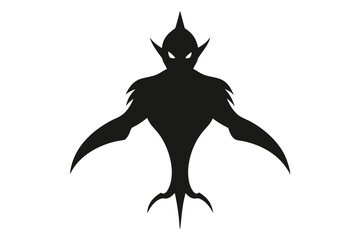 Abstract Dark Creature Silhouette: A striking silhouette of a mysterious figure, dark and stylized, showcasing an intriguing and ominous presence.