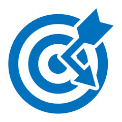 的と矢 はずれのイメージ アイコン 青