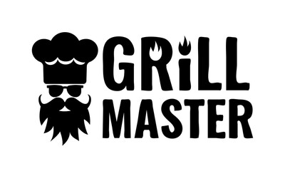 Grill master. Funny BBQ quote. Vector template for typography poster, banner, shirt, etc.