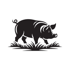 Elegant Pig Silhouette Icons and Logos in Vector Format pig face logo, pig head, icon, logo, Vector illustration, The best of pig Silhouette icon, pig head logo vector, black and white logo