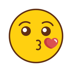 blowing kiss emoji icon, blowing kiss emoji vector illustration-simple illustration of blowing kiss emoji, perfect for blowing kiss emoji logos and icons