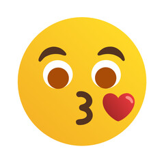 Fototapeta premium blowing kiss emoji icon, blowing kiss emoji vector illustration-simple illustration of blowing kiss emoji, perfect for blowing kiss emoji logos and icons