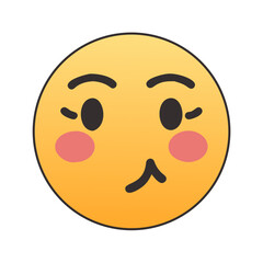 Fototapeta premium blushing emoji icon, blushing emoji vector illustration-simple illustration of blushing emoji, perfect for blushing emoji logos and icons