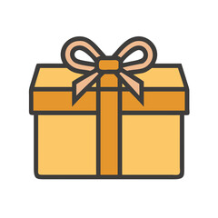 box tied with bow icon, box tied with bow vector illustration-simple illustration of box tied with bow, perfect for box tied with bow logos and icons